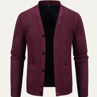Men's Cozy Crew Neck Pocket Cardigan Sweater