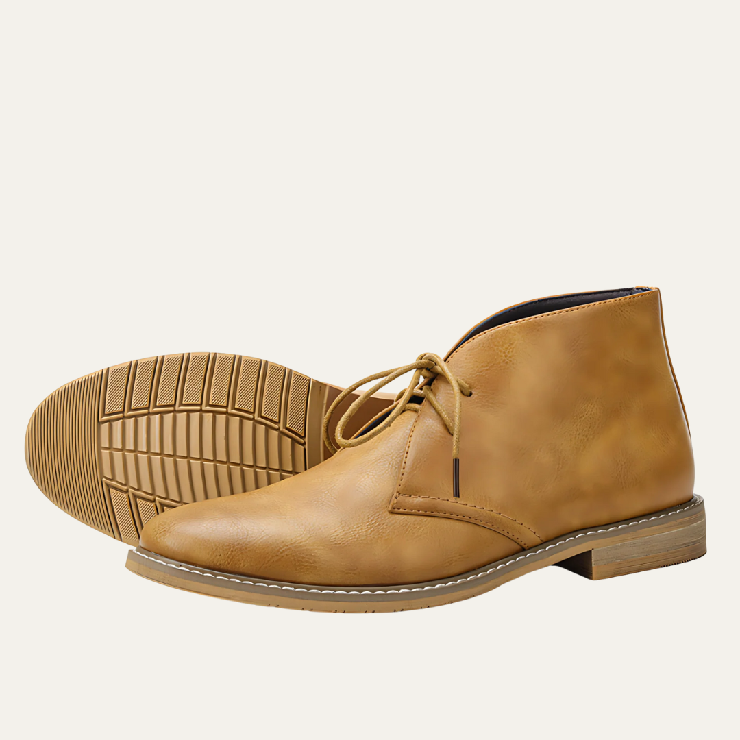 Simple Brown Leather Chukka Boots - OutfitLondon