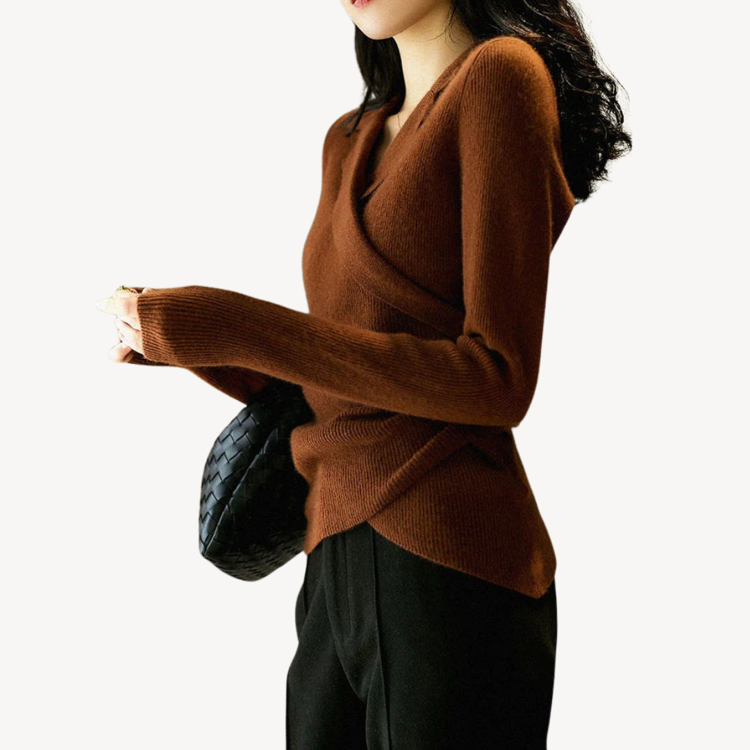 Soft Women's V-Neck Knit Sweater - OutfitLondon