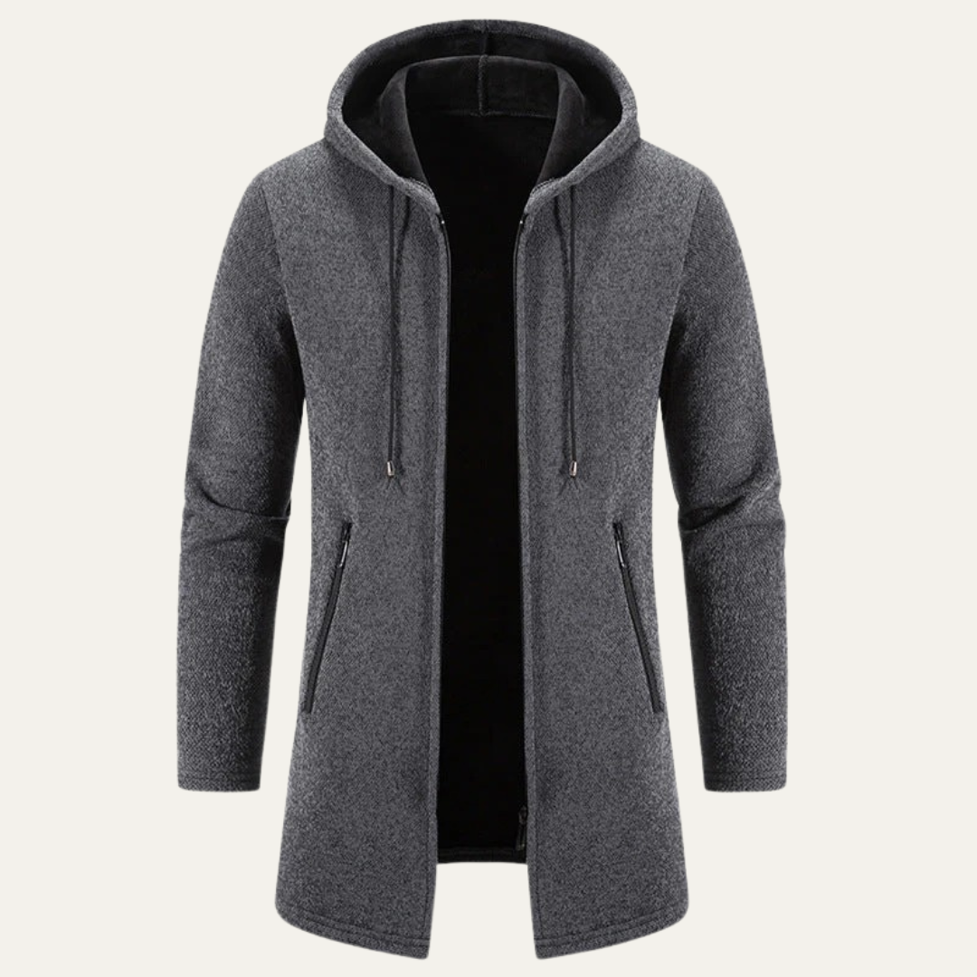 Men's Oversized Quilted Hoodie Zip Up Jacket