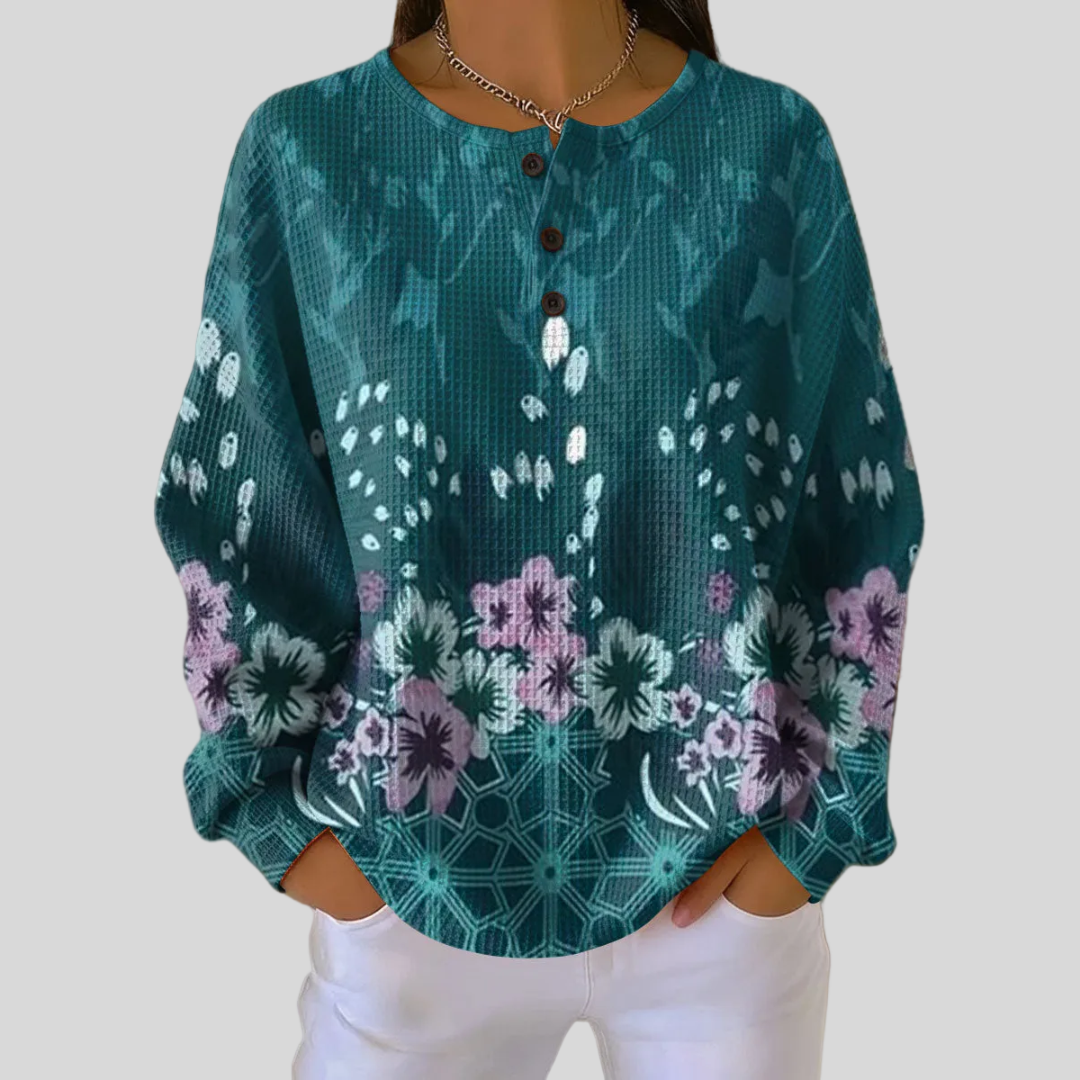 Women's Floral Crew Neck Sweater - OutfitLondon