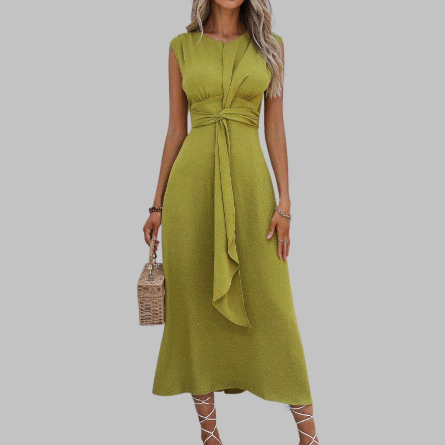 Chic Strapless Round Neck Maxi Dress