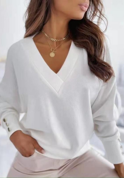 Classic V-Neck Women's Pullover Sweater