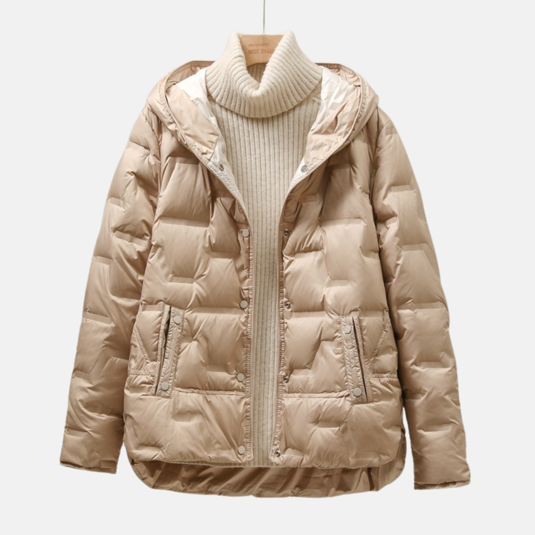 Warm Padded Hooded Coat for Women - Soft Puffer Jacket