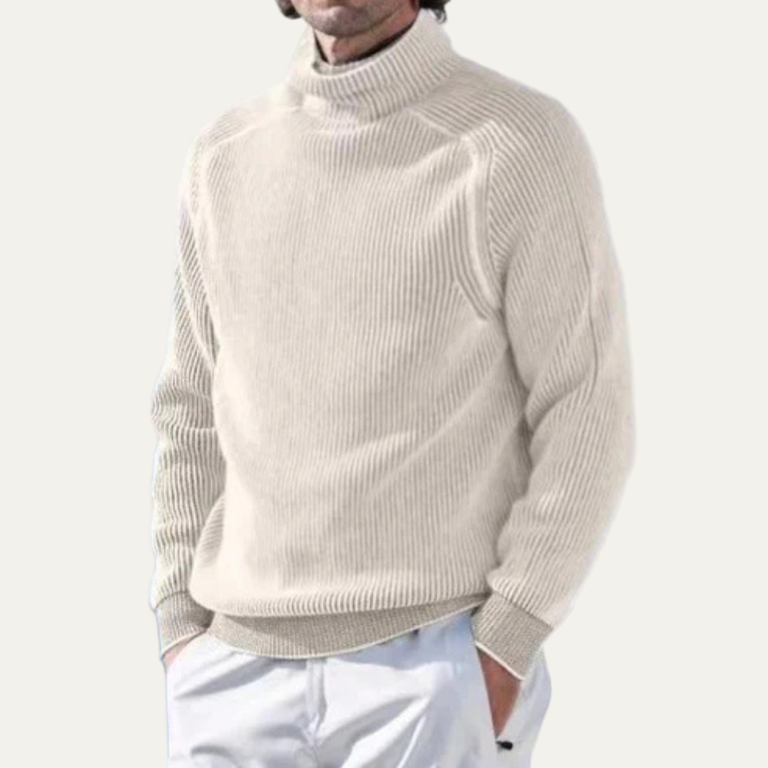 Thick Cable Knit Men's Turtleneck Sweater