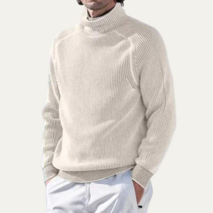 Thick Cable Knit Men's Turtleneck Sweater