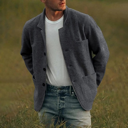 Relaxed Fit Men's Button Jacket