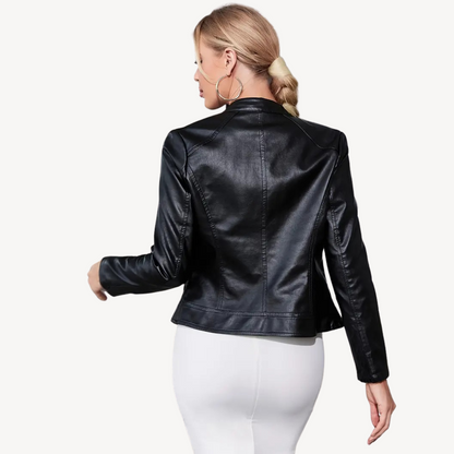 Women's Classic Brown Biker Jacket
