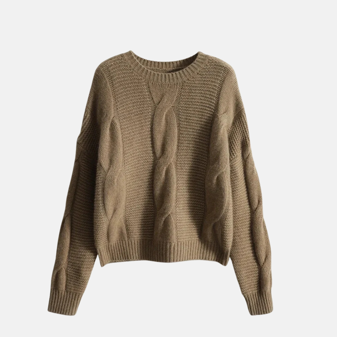 Cozy Women's Long Sleeve Cable Knit Sweater