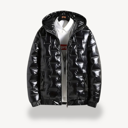 Men's Glossy Down Filled Parka Coat