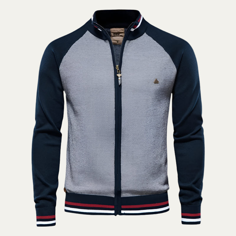 Men's Contrast Zip Up Sports Jacket