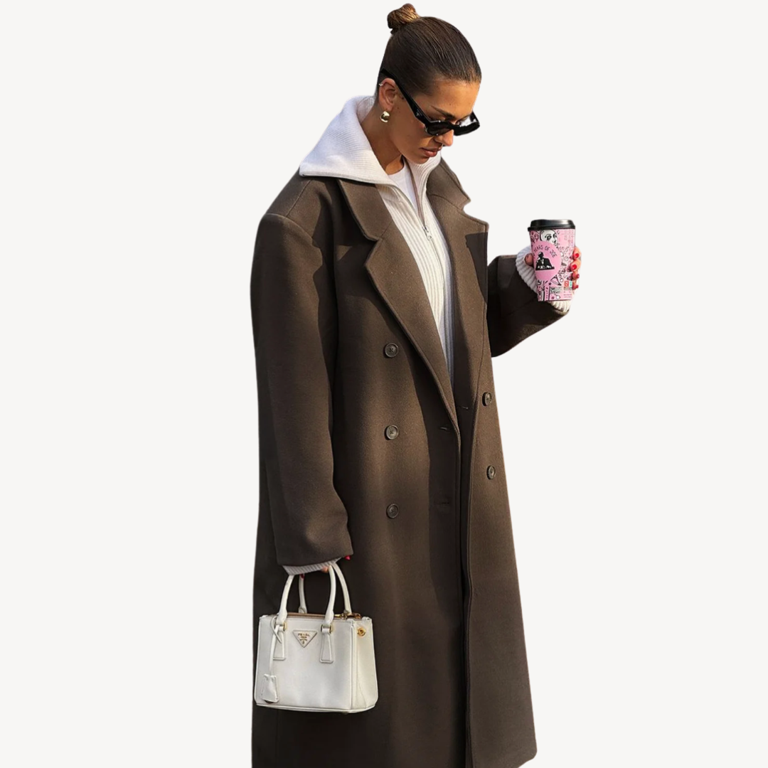 Ladies Warm Winter Long Trench Coat