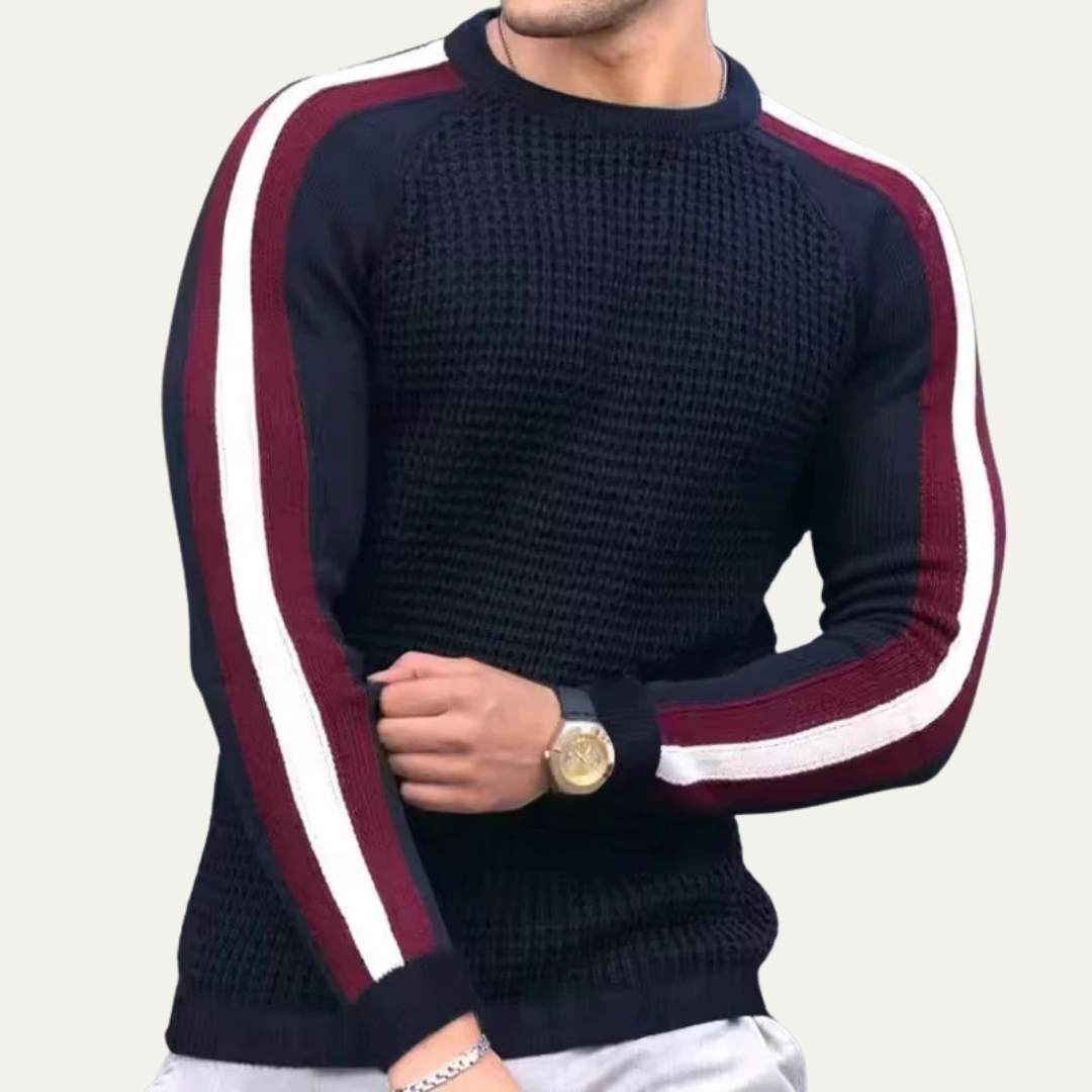Men's Classic Fit Striped Crew Neck Sweater
