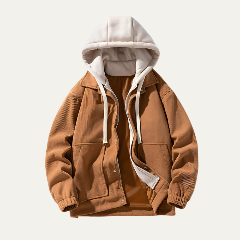 Rugged Cotton Hoodie Denim Jacket