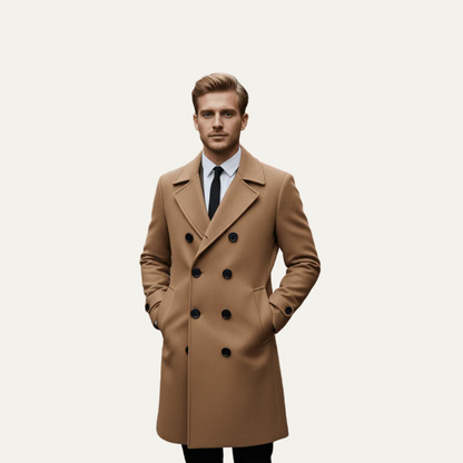 Classic Fit Double Breasted Wool Overcoat