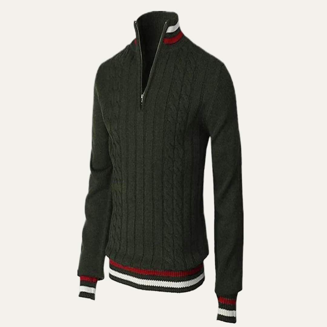Men's Classic Breton Style Crew Neck Sweater