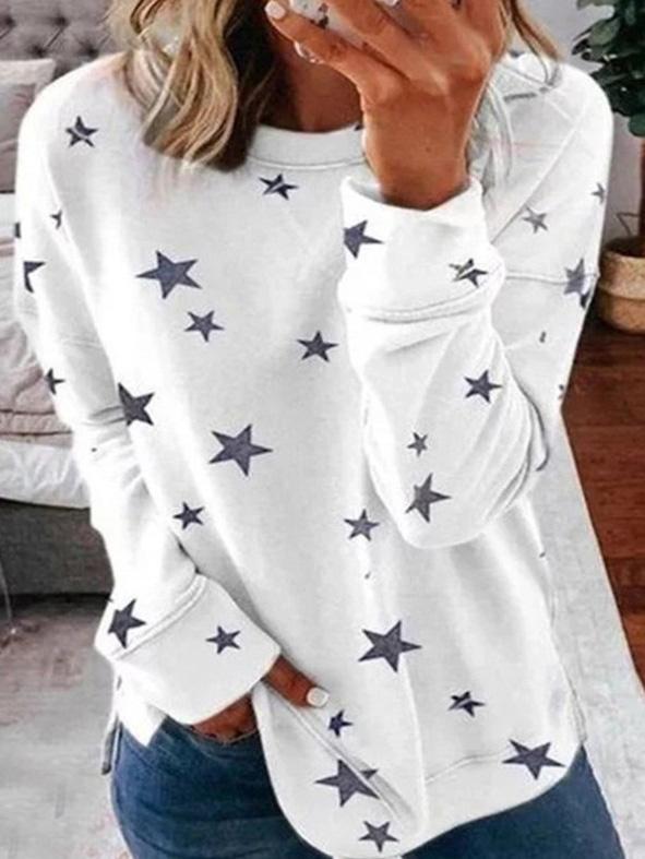 Warm Star Print Women's Sweatshirt