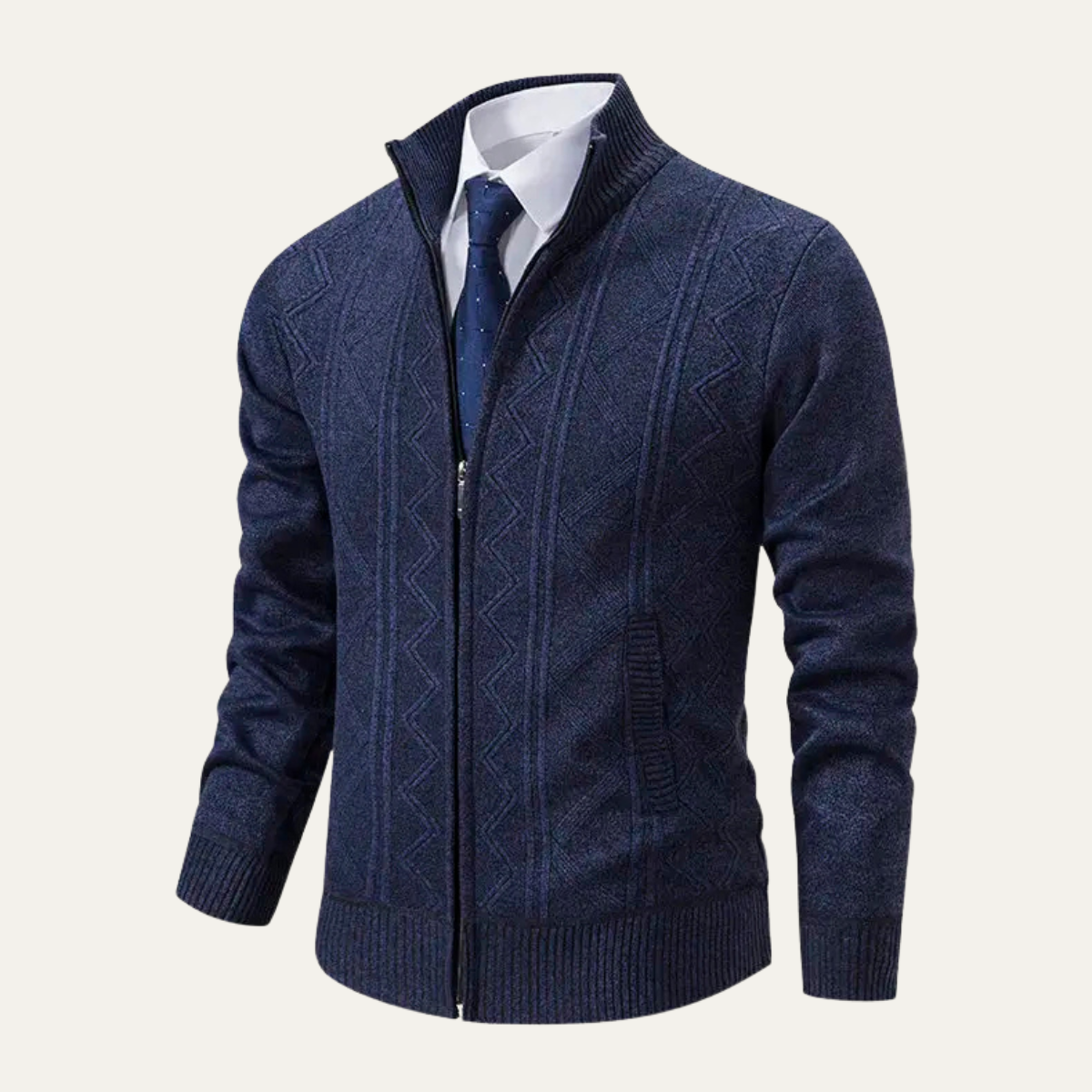 Warm Men's Crew Neck Winter Knit Sweater