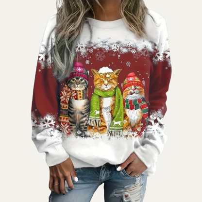 Cozy Animal Print Crew Neck Sweater