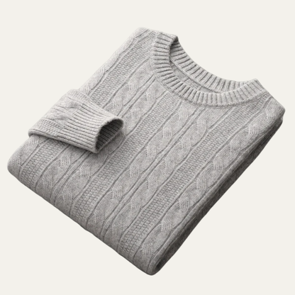 Warm Traditional Knit Crew Neck Sweater
