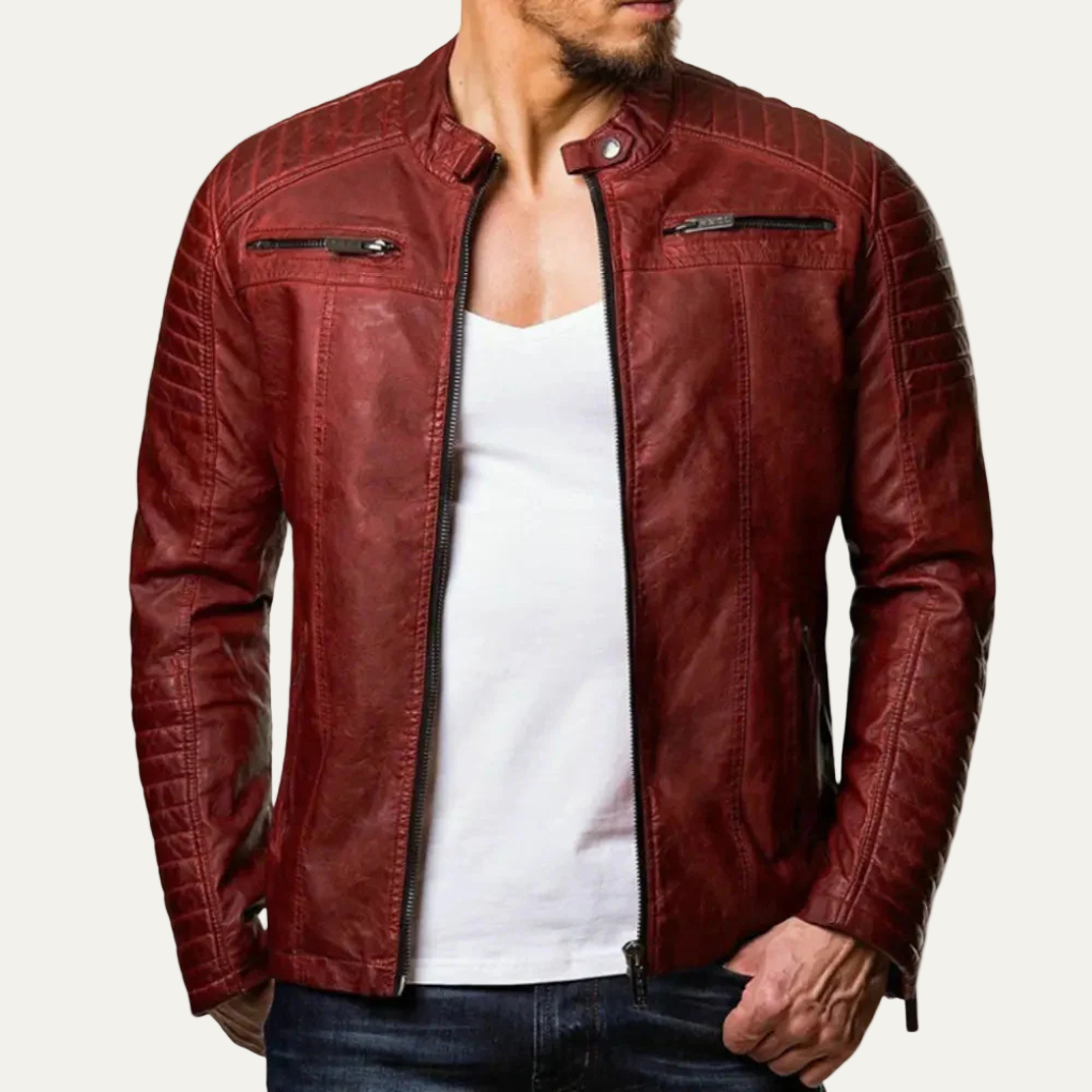 Men's Classic Fake Leather Motorcycle Jacket