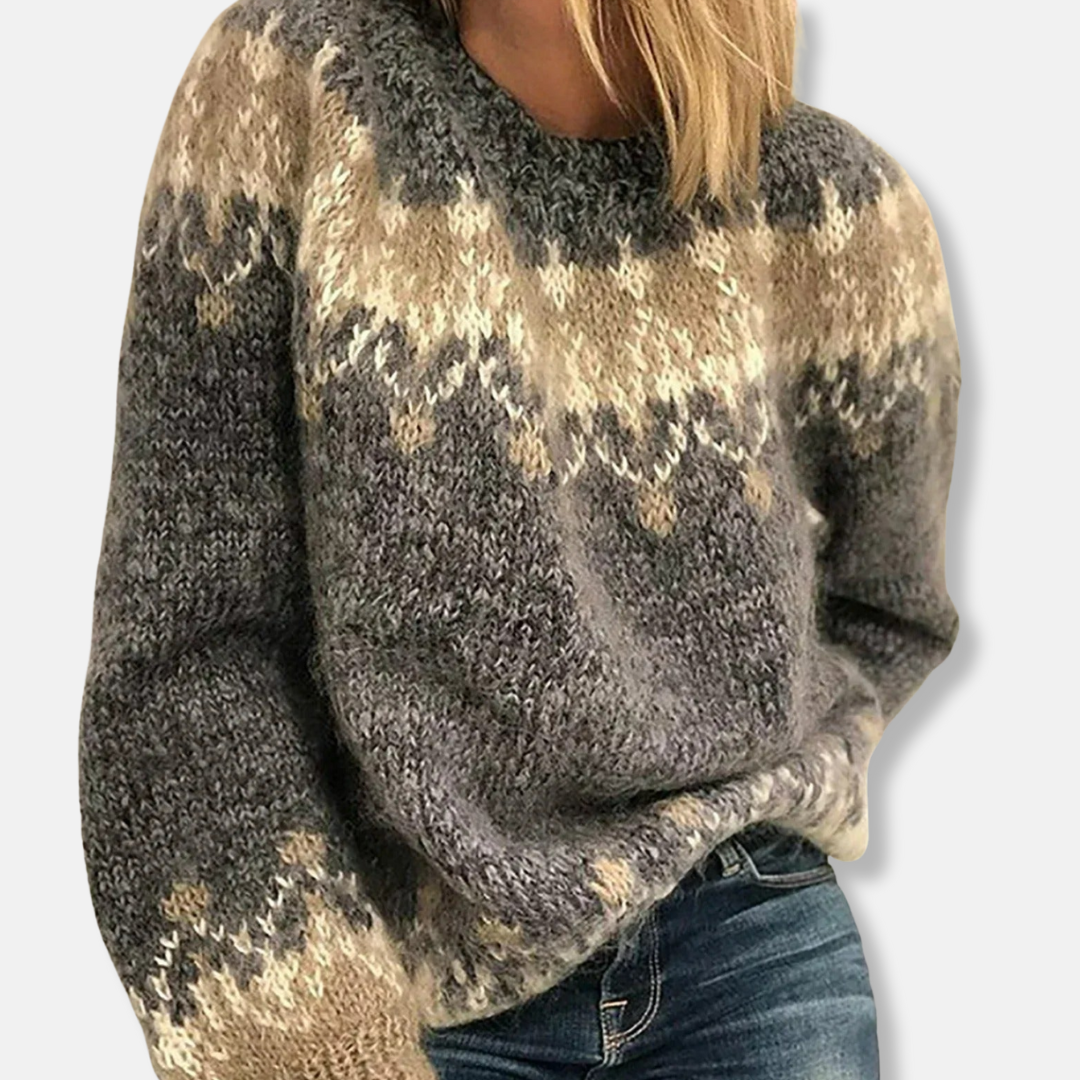Large Fair Isle Geometric Sweatshirt - OutfitLondon