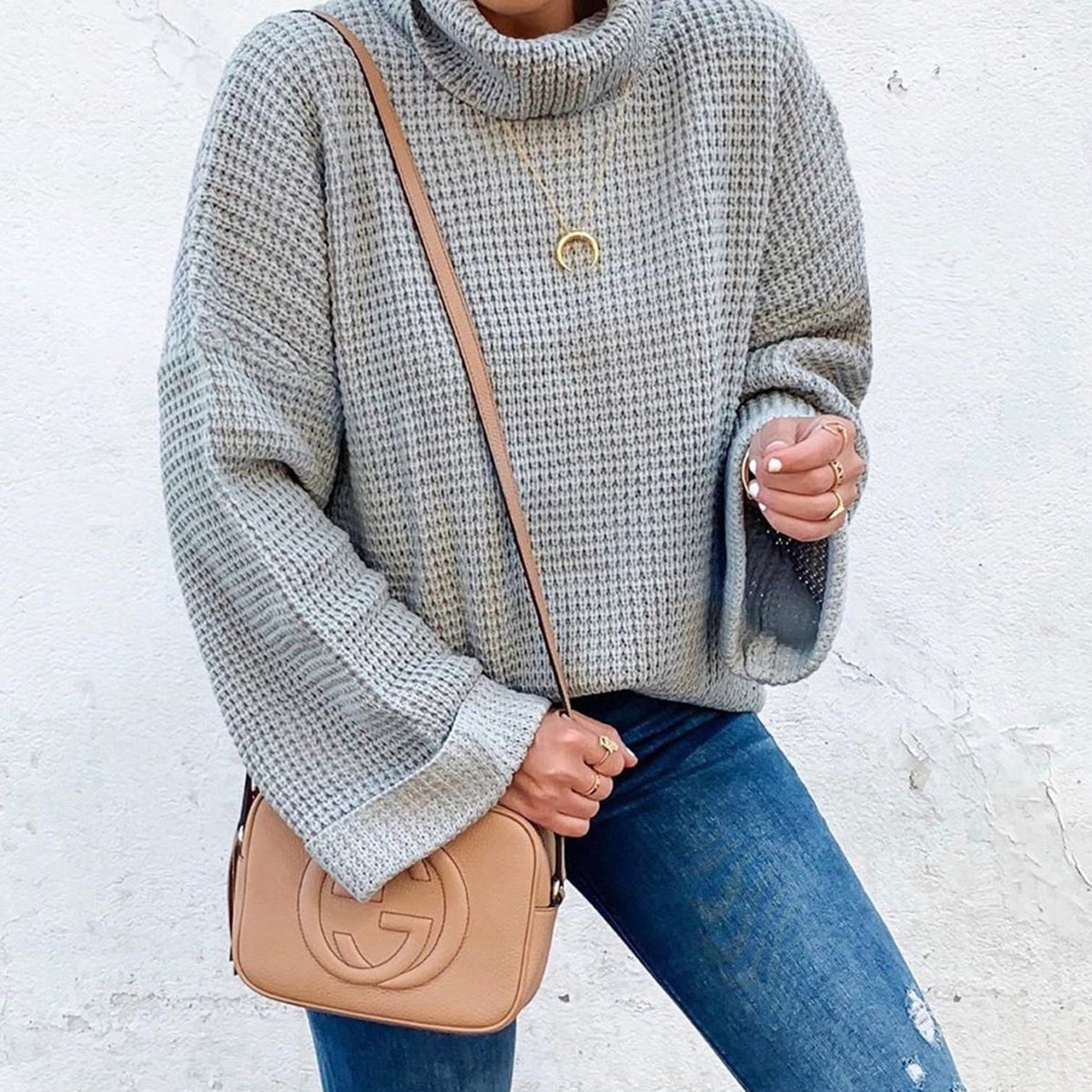 Cozy Ladies Crew Neck Winter Pullover Sweater