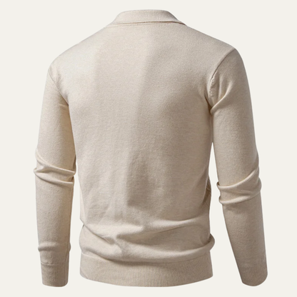 Classic Men's Button Knit Polo Jumper