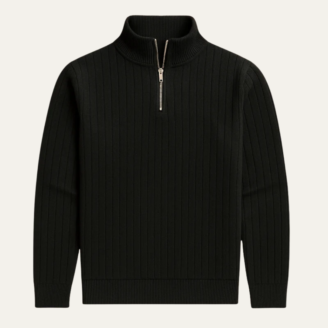 Men's Thermal Quarter Zip Fleece Sweater