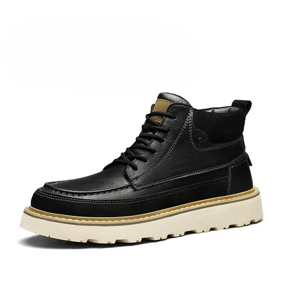 Leather Look Men's Ankle Boots Brown Vegan Style