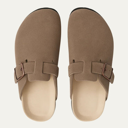 Classic Tan Suede Moccasin Slippers for Men