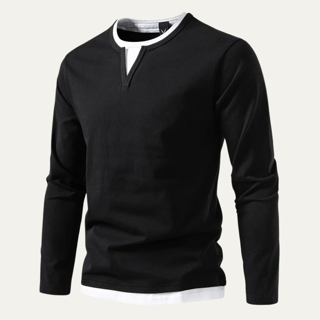 Men's Casual Crew Neck Knit Shirt - OutfitLondon