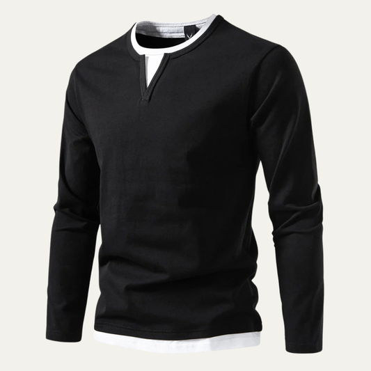Men's Casual Crew Neck Knit Shirt - OutfitLondon