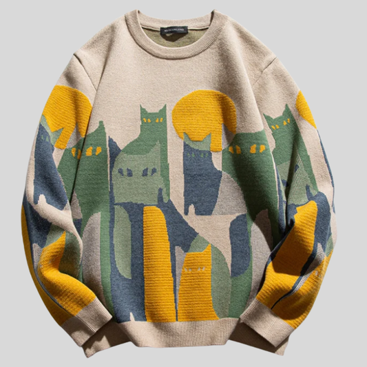 Comfy Animal Print Crew Sweater - OutfitLondon