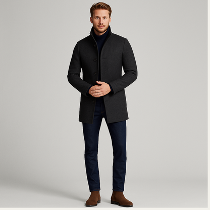 Warm Mens Classic Wool Winter Coat