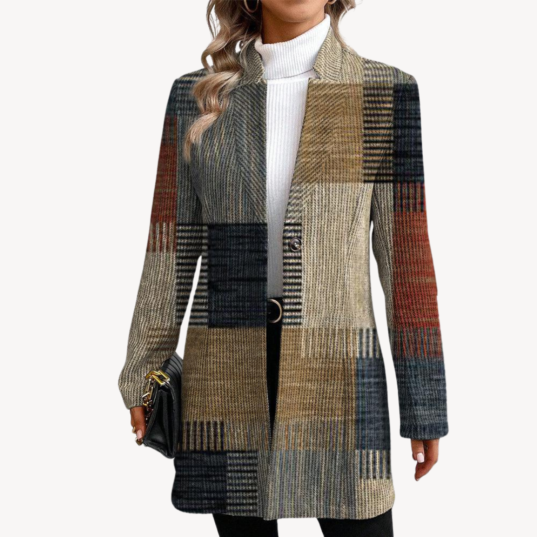 Classic Checked Women's Wool Blazer