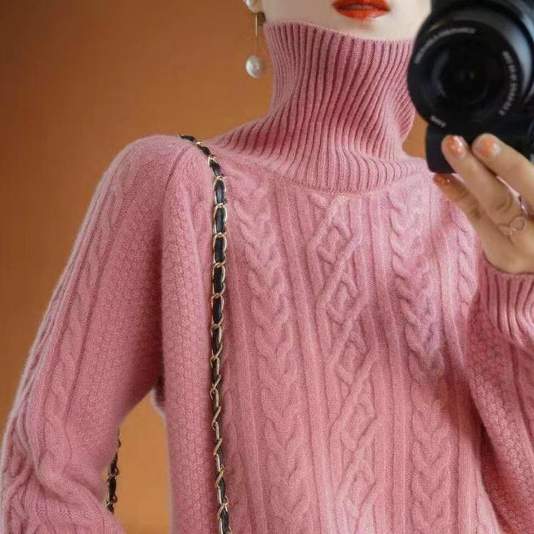 Cozy Women's Turtleneck Knit Sweater