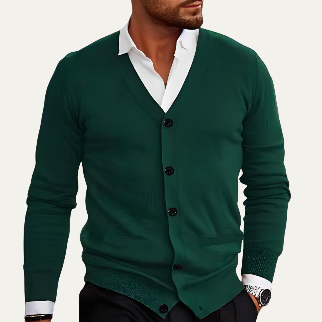 Men's Soft Crew Neck Knit Cardigan