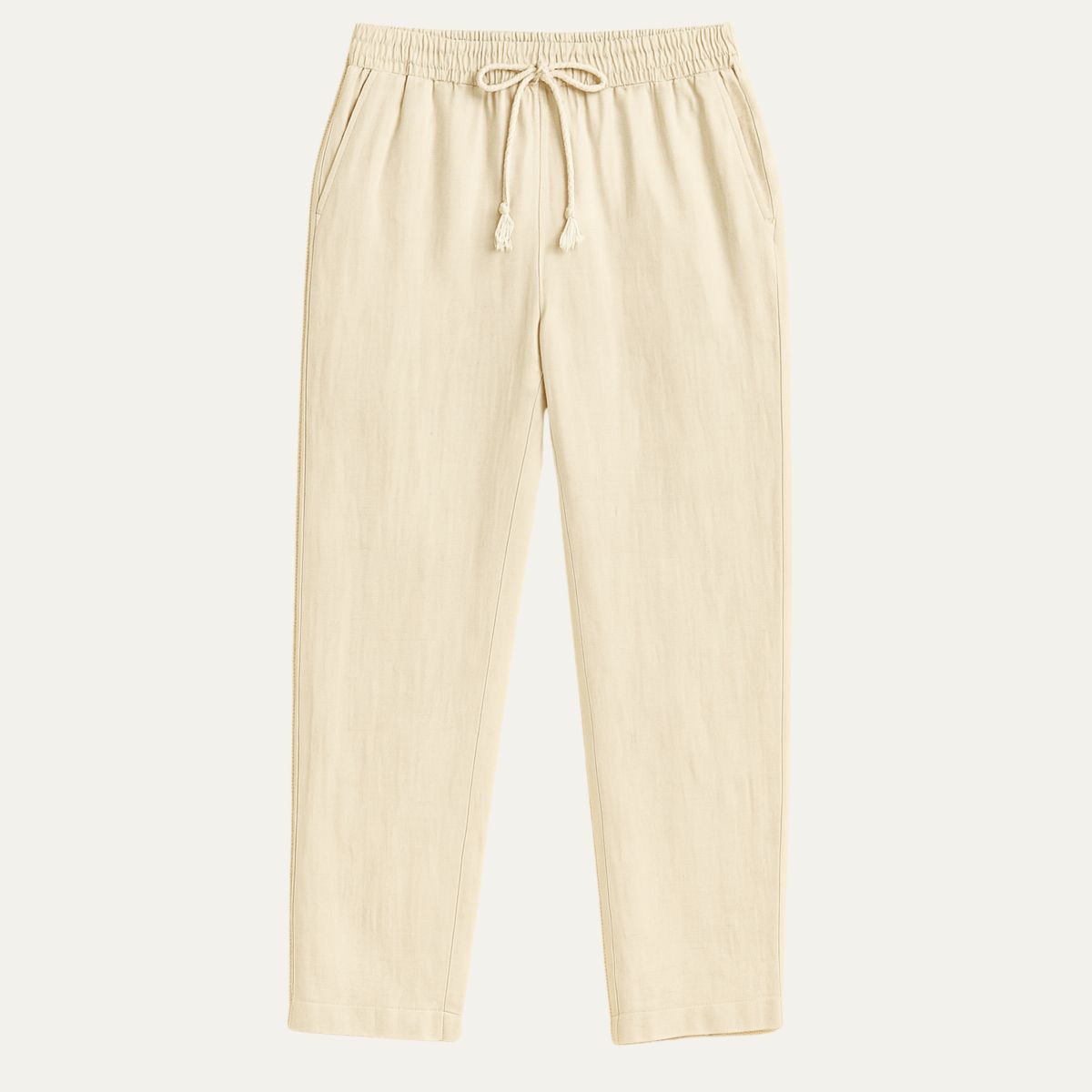 Classic Light Brown Linen Mens Pants - OutfitLondon