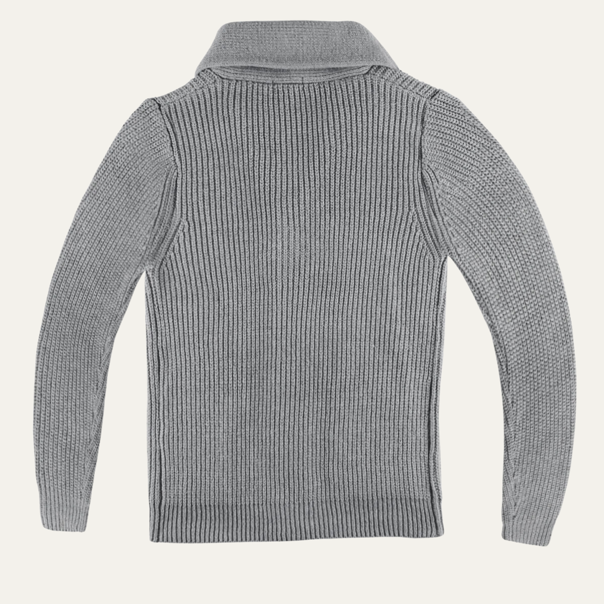Thick Knit Crew Neck Mens Cardigan Sweater