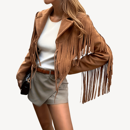 Fashionable Tassel Suede Coat