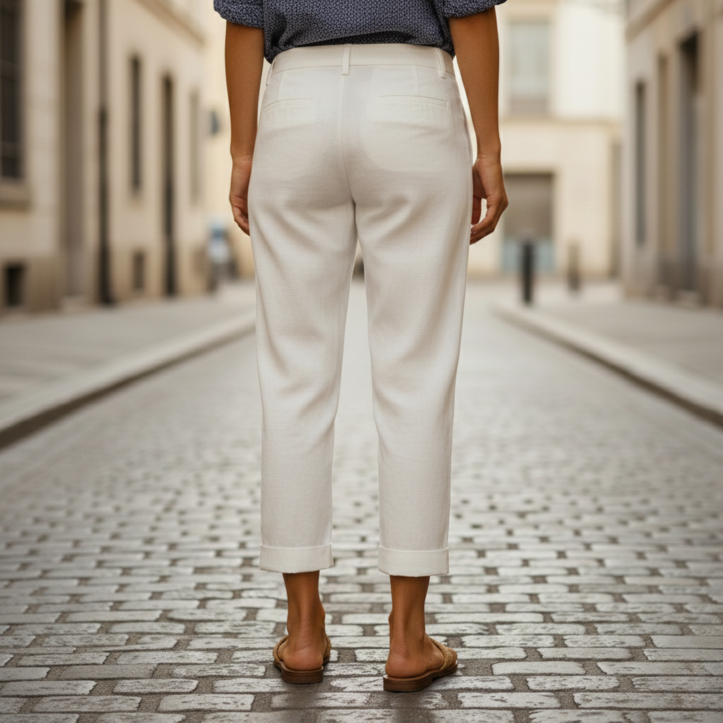 Classic Fit High Waisted Women's Casual Pants