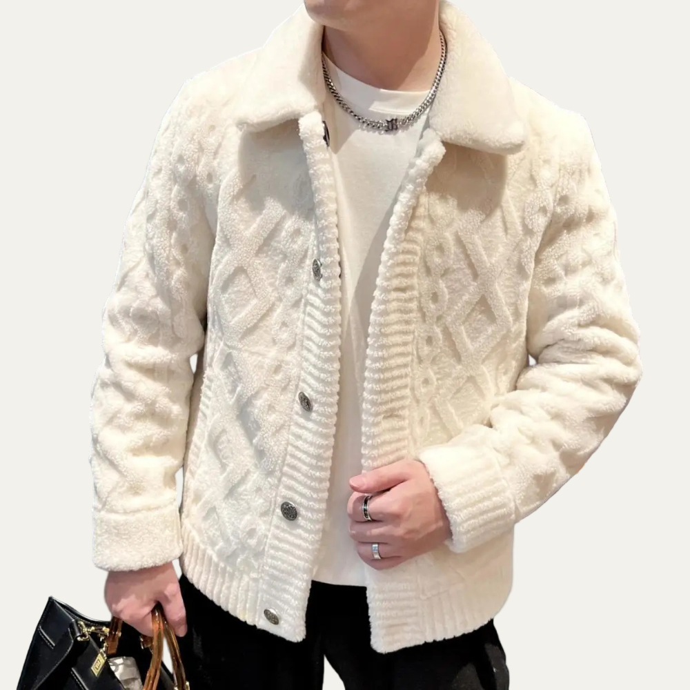 Soft Men's Cable Knit Coat - OutfitLondon