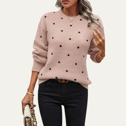 Ladies Classic Spotted Pullover Sweater