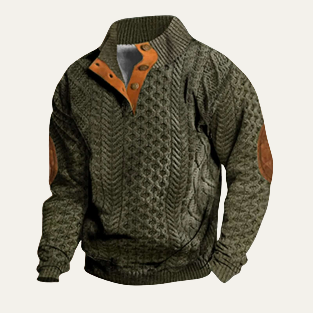 Men's Warm Padded Fleece Neck Sweater