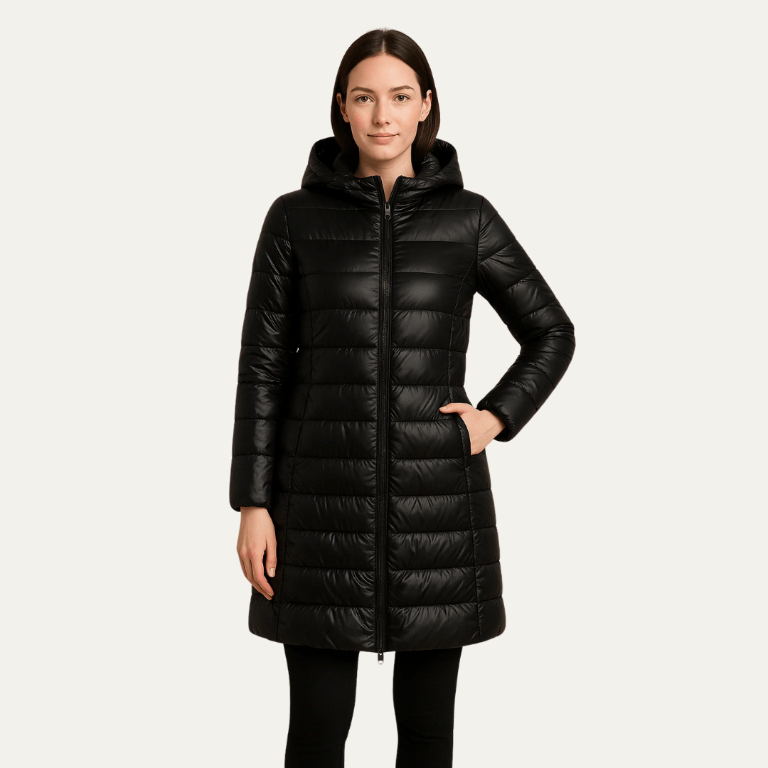 Ladies Glossy Padded Down Jacket - OutfitLondon