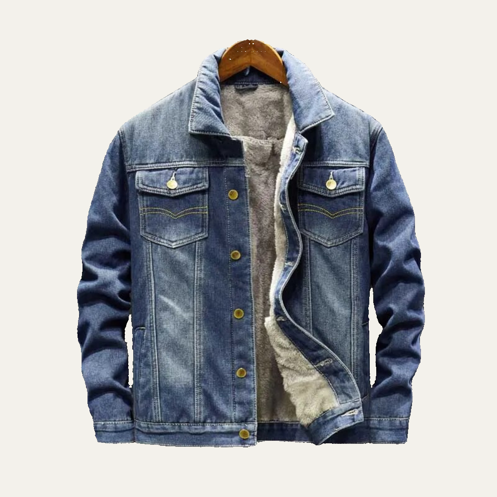 Warm Insulated Fleece Trucker Jacket for Men