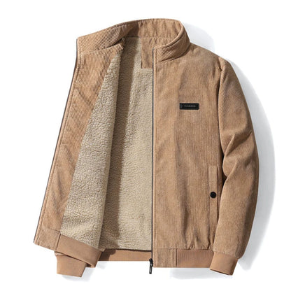 Warm Waterproof Men's Corduroy Coats with Fleece Lining