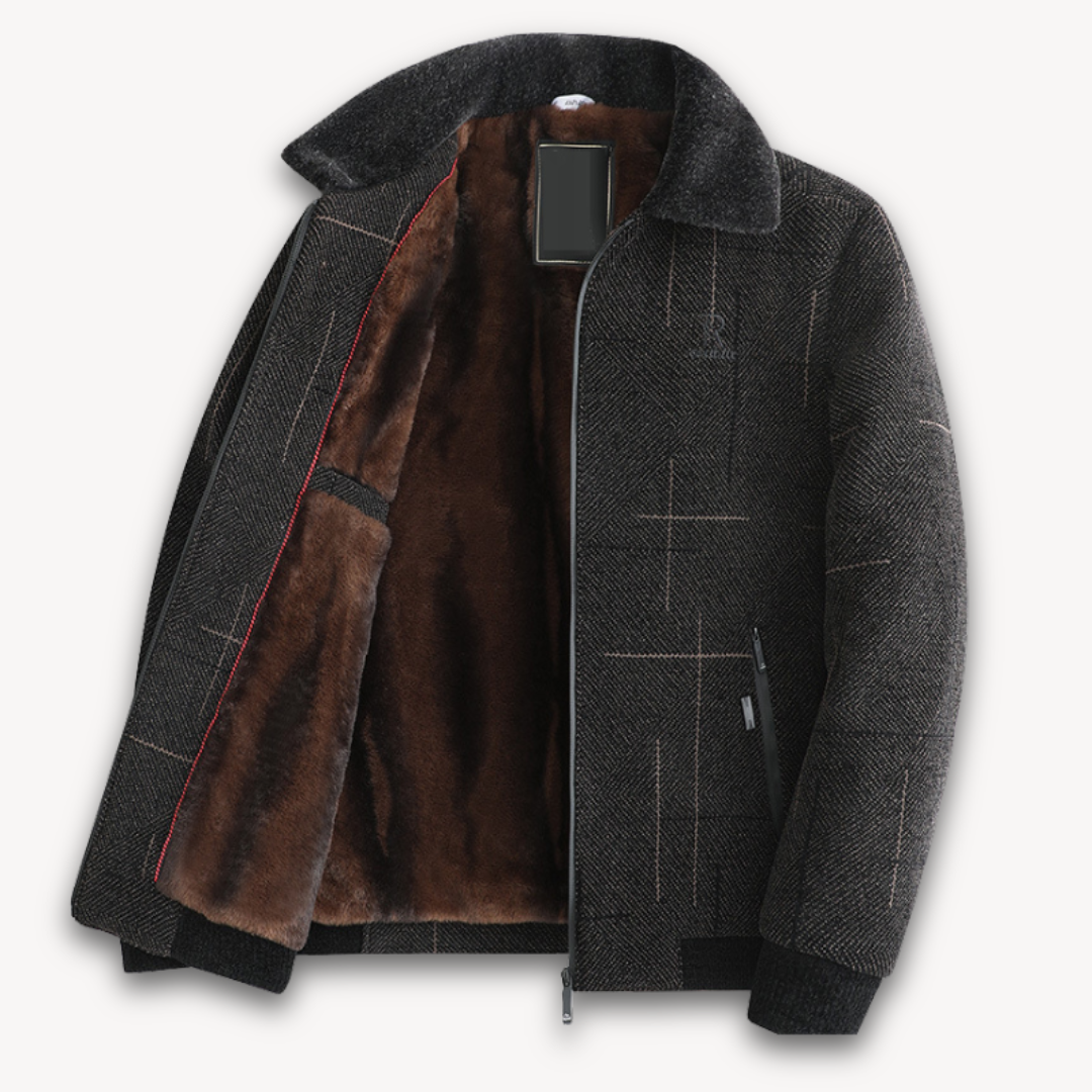 Warm Faux Fur Lined Mens Winter Coat