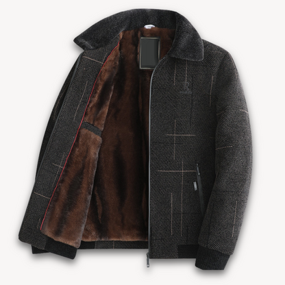 Warm Faux Fur Lined Mens Winter Coat
